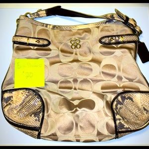 Snake skin coach handbag